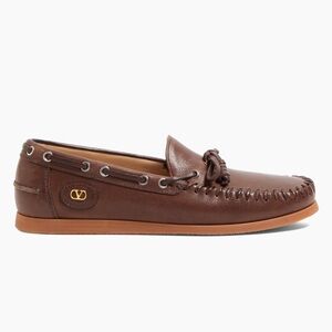 Valentino Leather Boat Shoes